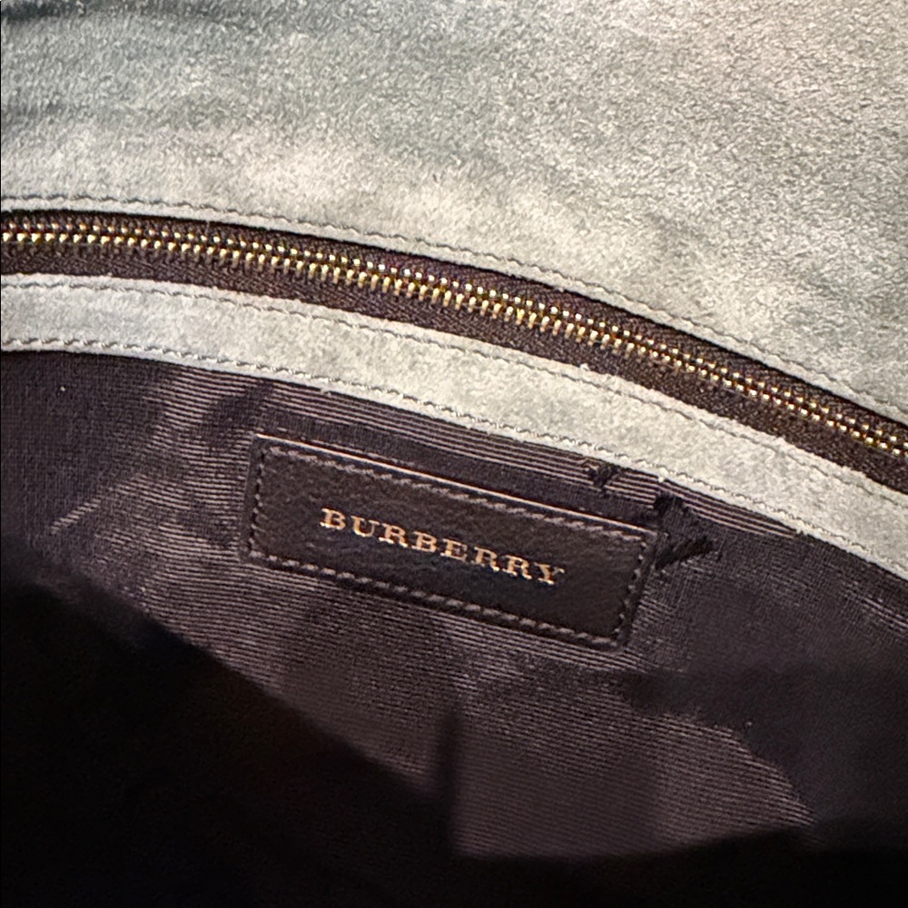 Burberry Textured Blue Leather Clutch - Picture 9 of 11